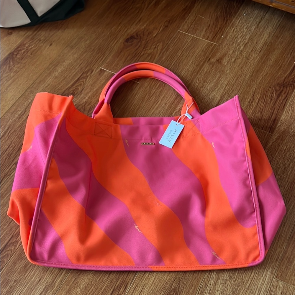 Milly Cabana Pink and Orange Women's Tote Bag